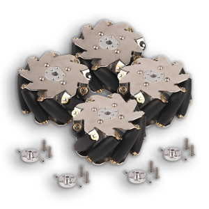 100mm Mecanum Wheel Set with 4mm Shaft Connector(SPCC)