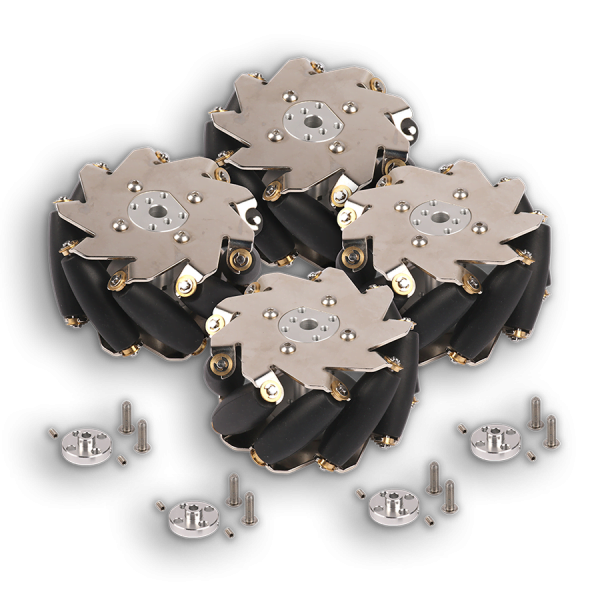 100mm Mecanum Wheel Set with 4mm Shaft Connector(SPCC)