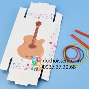 Đàn Guitar giấy - đồ chơi STEM - đồ chơi mô hình - đồ chơi lắp ráp