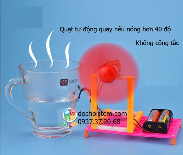 Quạt cảm ứng nhiệt độ - đồ chơi STEM - đồ chơi mô hình