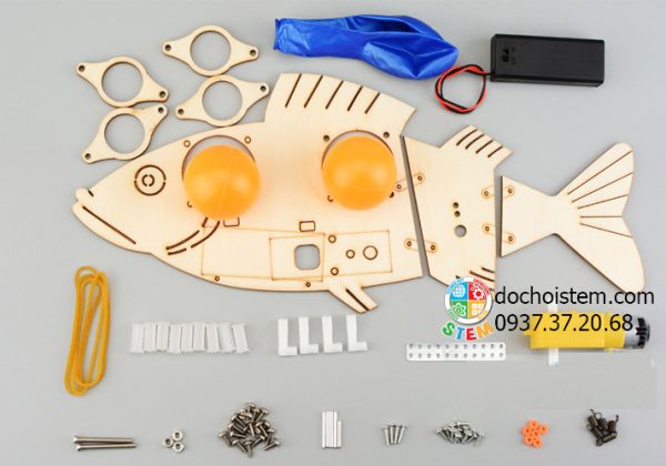 Cá cơ điện - đồ chơi STEM - đồ chơi mô hình - đồ chơi lắp ráp
